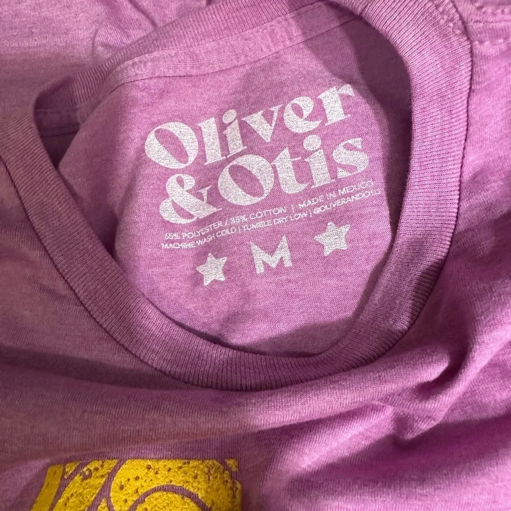Vibrant Purple and Yellow Short Sleeve Tee with Texas Citrus Design - Picture 5 of 7